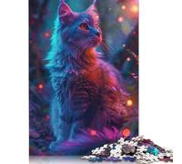 1000 Piece Magical Cat Jigsaw Puzzles, for Adults & Wooden Puzzles Educational Games For Kids 1000pcs (75x50cm)