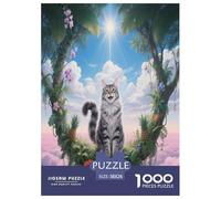 1000 Piece Maine Coon Cat Jigsaw Puzzle for Adults - Family Fun, Educational Games, Cat Big Tree Plants Jigsaws, Home Decoration Birthday Gifts 38x26cm/1000pcs