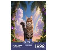 1000 Piece Maine Coon Cat Jigsaw Puzzle for Adults - Family Fun, Educational Games, Cat Forest Puzzle, Decoration Unique Gift 38x26cm/1000pcs