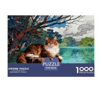 1000 Piece Maine Coon Jigsaw Puzzle for Adults Kids - Family Fun, Family Game, Woods Lakeside Jigsaws, Home Decoration Birthday Gifts 38x26cm/1000pcs