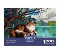 1000 Piece Maine Coon Jigsaw Puzzle for Adults Kids - Family Fun, Family Game, Woods Lakeside Puzzle, Decoration Birthday Gifts 70x50cm/1000pcs