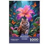1000 Piece Maine Coon Jigsaw Puzzles for Adults Kids Challenge Toy Family Game Home Decoration Maine Coon Exotic Flowers Jigsaws Unique Gift 38x26cm/1000pcs