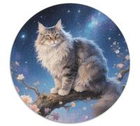 1000 Piece Maine Coon Jigsaw Puzzles for Adults Kids Challenging Game Educational Toy Home Decoration Maine Coon Nebula Jigsaws Unique Gift 1000pcs (67.5x67.5cm)