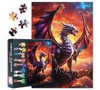 1000 Piece Majestic Dragon Jigsaw Puzzle for Adults Birthday Party Gifts Jigsaw Puzzles Impossible Challenge Dragon Puzzles Perfect for Family Friends Game Night 27.5"X19.7"