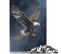 1000 Piece Majestic Eagle in Flight with Golden Accents Jigsaw Puzzlesfor Adults Puzzle Jigsaws for Adults Unique Home Decor And Gifts 1000pcs (38x26cm)
