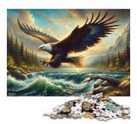 1000 Piece Majestic Eagle Soaring Jigsaw Puzzles, for Adults & Paper Puzzles Educational Games For Kids 38x26cm/1000pcs