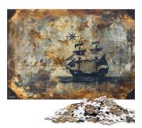 1000 Piece Majestic Pirate Ship Sails Jigsaw Puzzle for Adults And Teenager Sustainable Puzzle for Adults | Games 1000pcs (75x50cm)