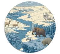 1000 Piece Mammoth Jigsaw Puzzles for Adults Gifts Fun Challenging Home Decoration Ancient Animals Brainteasing Jigsaw Puzzle for Adults And Kids 1000pcs (67.5x67.5cm)