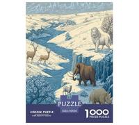 1000 Piece Mammoth Jigsaw Puzzles Great Gift for Adults Challenging Games Home Decoration Ancient Animals Jigsaw Puzzle for Women Men Adult 70x50cm/1000pcs
