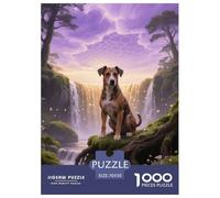 1000 Piece Manchester Terrier Jigsaw Puzzle for Adults - Family Fun, Educational Toys, Dog Waterfall Puzzle, Decoration Unique Gift 70x50cm/1000pcs
