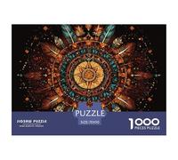 1000 Piece Mandala Game Puzzle for Adults Gifts Fun Challenging Home Decoration Brainteasing Art Style Jigsaw Puzzle for Women Men Adult 70x50cm/1000pcs