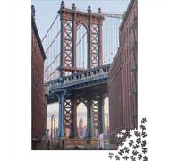 1000 Piece Manhattan Bridge Empire Jigsaw Square Puzzle for Adults & Paper Puzzles Educational Game Challenge Toy 38x26cm/1000pcs