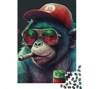 1000 Piece Marijuana Monkey5841 Adult Puzzles Wooden Puzzle for Adults Educational Game Challenge Toy 1000pcs (38x26cm)