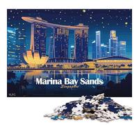 1000 Piece Marina Bay Sands, Singapore at Night Creative Square Jigsaw Puzzles for Adults And Paper Puzzles Educational Game for Adult 38x26cm/1000pcs