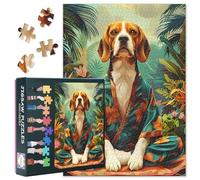 1000 Piece Meditation Dog Jigsaw Puzzle for Adults,Portrait of Animal Meditating and Practicing Mindfulness Puzzle Impossible Hard Difficult Challenging Puzzles Gift 19.7" x 27.5"