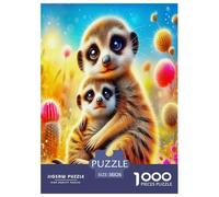 1000 Piece Meerkat Game Puzzle Great Gift for Adults Challenging Games Home Decoration Brainteasing Cute Animals Jigsaw Puzzle for Adults And Kids 38x26cm/1000pcs