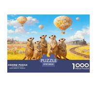 1000 Piece Meerkat Jigsaw Puzzle for Adults & Kids - Family Fun, Family Game, Hot Air Balloon Jigsaws, Decoration Unique Gift 38x26cm/1000pcs
