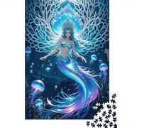 1000 Piece Mermaid Jigsaw Puzzles for Adults Challenge Toy Family Game Home Decoration Mermaid Princess Crown Jigsaws Unique Gift 1000pcs (75x50cm)