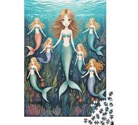 1000 Piece Mermaid Jigsaw Puzzles for Adults Challenge Toy Family Game Home Decoration Seven Mermaid Princesses Puzzles Unique Gift 1000pcs (75x50cm)