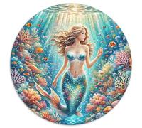1000 Piece Mermaid Jigsaw Puzzles for Adults Challenging Game Educational Toy Decoration Mermaid Underwater World Puzzle Unique Gift 1000pcs (67.5x67.5cm)