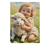 1000 Piece Mini Jigsaw Puzzle For Adults Baby Lamb Meadow Gift Idea | 38x26cm Cardboard Puzzle Lovers Family Bonding Puzzle Game Birthday Gift Home Decor