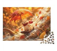 1000 Piece Mini Jigsaw Puzzle For Adults Bear Leaf River Gift Idea | 38x26cm Cardboard Puzzle Lovers Family Bonding Puzzle Game Birthday Gift Home Decor