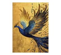 1000 Piece Mini Jigsaw Puzzle For Adults Bird Feather Gold Gift Idea | 38x26cm Cardboard Puzzle Lovers Family Bonding Puzzle Assembly Birthday Gift Home Decor