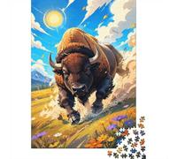 1000 Piece Mini Jigsaw Puzzle For Adults Bison Sun Meadow Gift Idea