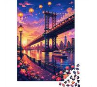 1000 Piece Mini Jigsaw Puzzle For Adults Bridge Lantern Flower Gift Idea