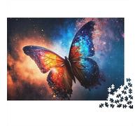 1000 Piece Mini Jigsaw Puzzle For Adults Butterfly Galaxy Light Gift Idea | 70x50cm Cardboard Puzzle Lovers Mind Relaxation Handmade Puzzle Gathering Gift Living Room Decor