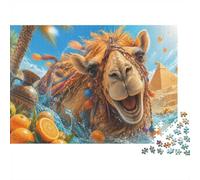 1000 Piece Mini Jigsaw Puzzle For Adults Camel Orange Pyramid Gift Idea | 70x50cm Cardboard Puzzle Lovers Family Bonding Puzzle Game Birthday Gift Home Decor