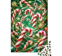 1000 Piece Mini Jigsaw Puzzle for Adults Candy Snowflake Green Gift Idea