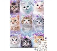 1000 Piece Mini Jigsaw Puzzle For Adults Cat Flower Crown Birthday Gift