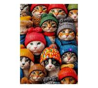 1000 Piece Mini Jigsaw Puzzle For Adults Cat Hat Scarf Birthday Gift | 38x26cm Cardboard Puzzle Lovers Family Bonding Puzzle Game Perfect Interlocking Birthday Gift Home Decor