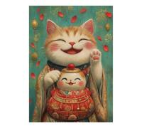 1000 Piece Mini Jigsaw Puzzle For Adults Cat Lantern Kimono Gift Idea