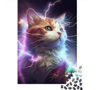 1000 Piece Mini Jigsaw Puzzle For Adults Cat Lightning Universe Birthday