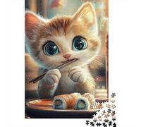 1000 Piece Mini Jigsaw Puzzle For Adults Cat Sushi Chopsticks Birthday Gift
