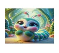 1000 Piece Mini Jigsaw Puzzle For Adults Caterpillar Forest Mushroom Gift | 52x38cm Cardboard Puzzle Lovers Mind Relaxation Puzzle Assembly Gathering Gift Living Room Decor