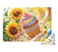 1000 Piece Mini Jigsaw Puzzle For Adults Cupcake Sunflower Candy Gift Idea