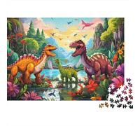 1000 Piece Mini Jigsaw Puzzle For Adults Dinosaur Forest Lake Gift Idea