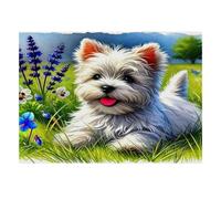 1000 Piece Mini Jigsaw Puzzle For Adults Dog Flower Meadow Gift Idea | 70x50cm Cardboard Puzzle Lovers Family Bonding Puzzle Game Birthday Gift Home Decor