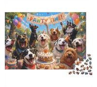1000 Piece Mini Jigsaw Puzzle For Adults Dog Party Cake Birthday Gift | 38x26cm Cardboard Puzzle Lovers Family Bonding Puzzle Game Friend Gift Home Decor