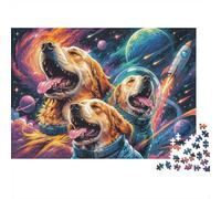 1000 Piece Mini Jigsaw Puzzle For Adults Dog Space Rocket Gift Idea | 38x26cm Cardboard Puzzle Lovers Mind Relaxation Handmade Puzzle Birthday Gift Living Room Decor