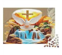 1000 Piece Mini Jigsaw Puzzle for Adults Dove Waterfall Cross Gift Idea
