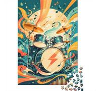 1000 Piece Mini Jigsaw Puzzle For Adults Drum Music Lightning Gift Idea | 52x38cm Cardboard Puzzle Lovers Family Bonding Puzzle Game Birthday Gift Home Decor