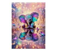 1000 Piece Mini Jigsaw Puzzle For Adults Elephant Butterfly Reflection Gift
