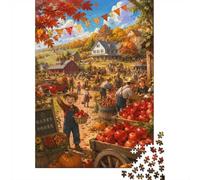 1000 Piece Mini Jigsaw Puzzle For Adults Farm Apple Market Gift Idea | 38x26cm Cardboard Puzzle Lovers Family Bonding Puzzle Assembly Birthday Gift Home Decor