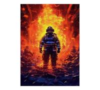 1000 Piece Mini Jigsaw Puzzle for Adults Fire Flame Hero Gift Idea | 38x26cm Cardboard Puzzle Lovers Mind Relaxation Puzzle Assembly Gathering Gift Living Room Decor
