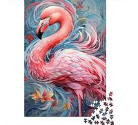 1000 Piece Mini Jigsaw Puzzle For Adults Flamingo Flower Leaf Gift Idea | 38x26cm Cardboard Puzzle Lovers Mind Relaxation Handmade Puzzle Gathering Gift Living Room Decor