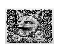 1000 Piece Mini Jigsaw Puzzle For Adults Fox Flower Nature Gift Idea | 38x26cm Cardboard Puzzle Lovers Mind Relaxation Puzzle Assembly Birthday Gift Home Decor